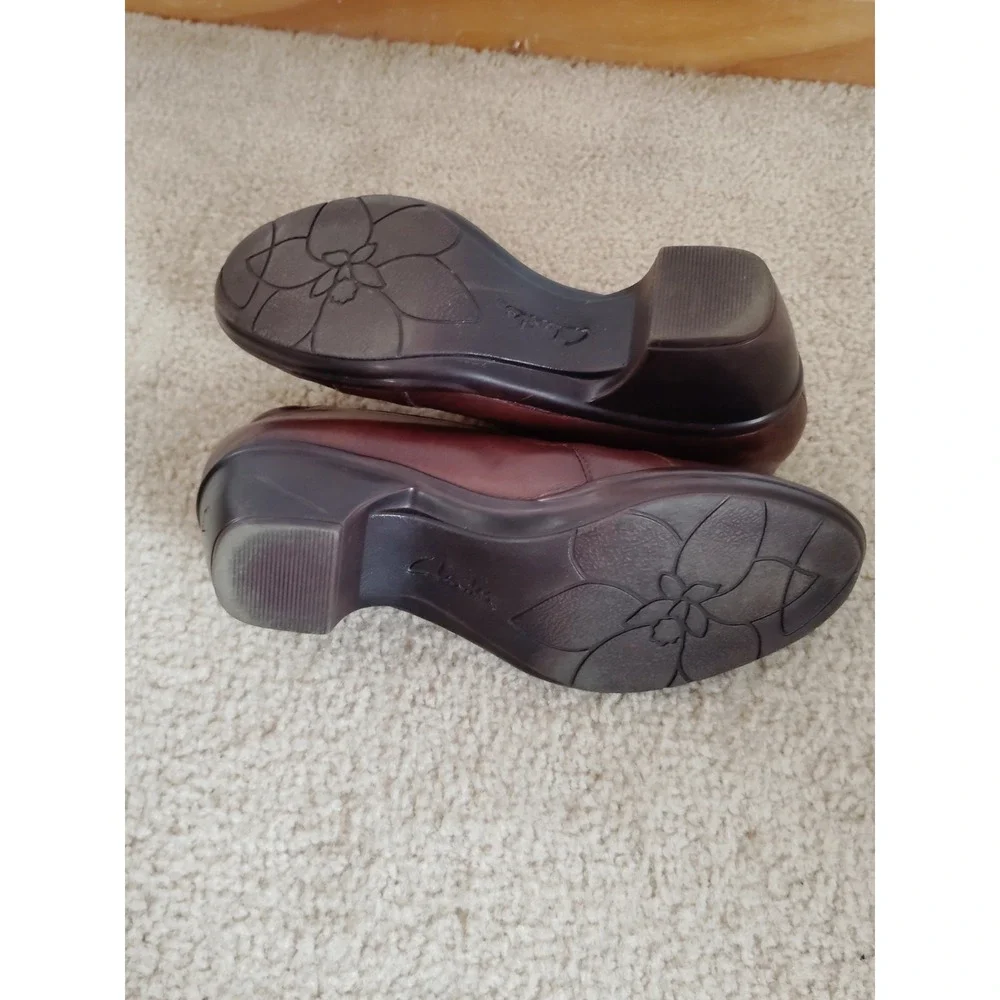 Clarks Unstructured Un.Loop‎ 80443 Women 7 Brown Leather Slip‑On Comfort Shoes
